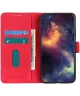 KHAZNEH Xiaomi Redmi Note 12S Hoesje Retro Wallet Book Case Rood