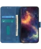 KHAZNEH Xiaomi Redmi Note 12S Hoesje Retro Wallet Book Case Blauw