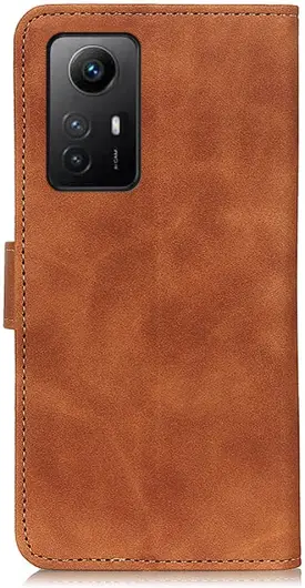 KHAZNEH Xiaomi Redmi Note 12S Hoesje Retro Wallet Book Case Bruin afbeelding 9