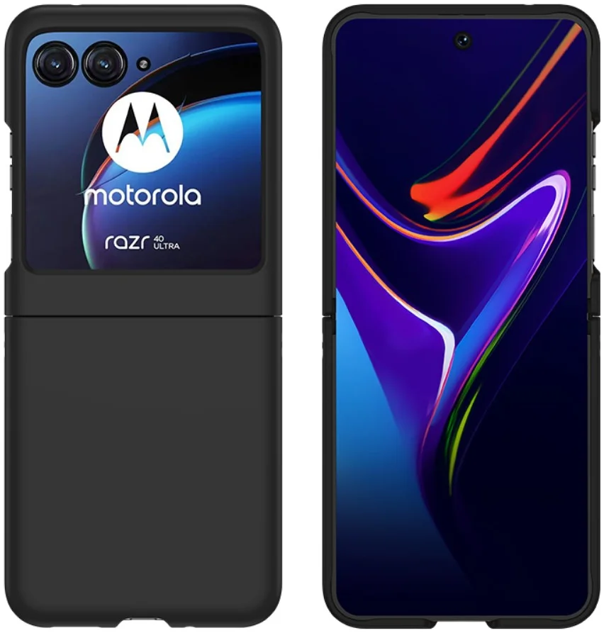 Motorola Razr 40 Ultra Hoesje Hard Plastic Back Cover Zwart afbeelding 3