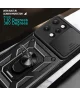 Xiaomi Redmi 12 Hoesje met Camera Slider en Kickstand Ring Zwart