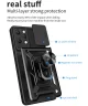 Xiaomi Redmi 12 Hoesje met Camera Slider en Kickstand Ring Zwart