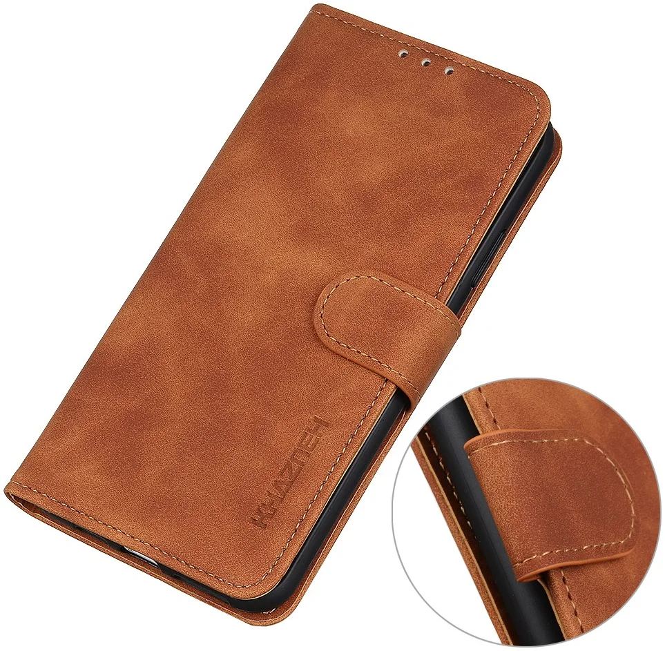 KHAZNEH Xiaomi Redmi 12 Hoesje Retro Wallet Book Case Bruin afbeelding 6