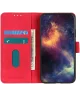 KHAZNEH Xiaomi Redmi 12 Hoesje Retro Wallet Book Case Rood