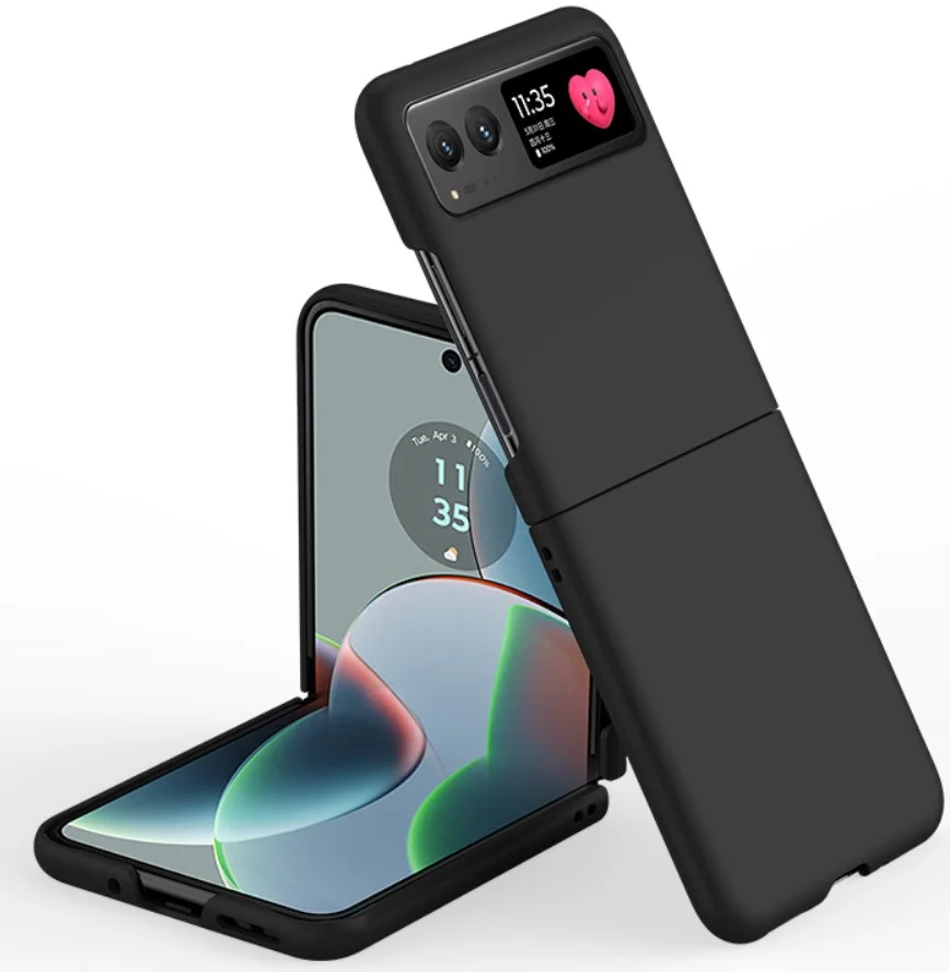 Motorola Razr 40 Hoesje Hard Plastic Back Cover Zwart afbeelding 3