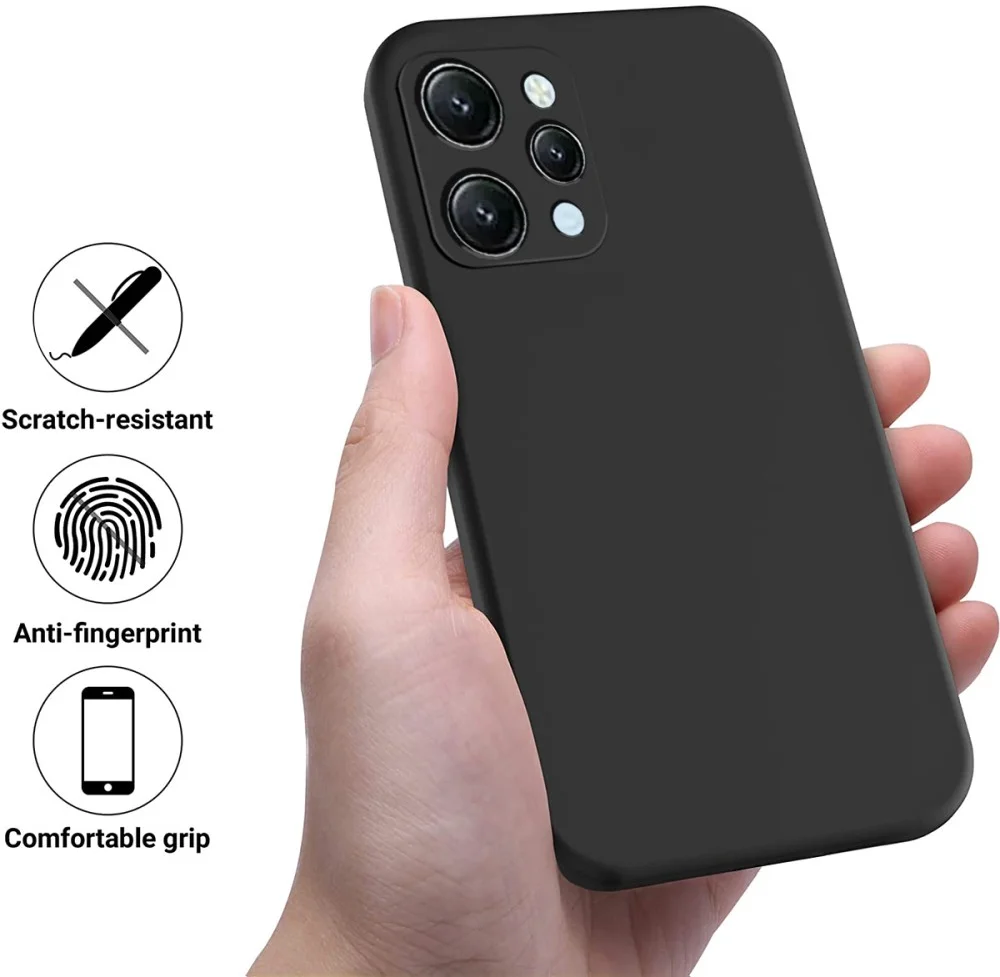 Xiaomi Redmi 12 Hoesje Siliconen Back Cover Zwart afbeelding 3