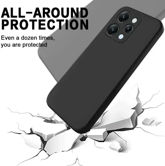 Xiaomi Redmi 12 Hoesje Siliconen Back Cover Zwart afbeelding 2