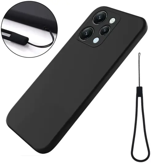 Xiaomi Redmi 12 Hoesje Siliconen Back Cover Zwart afbeelding 4