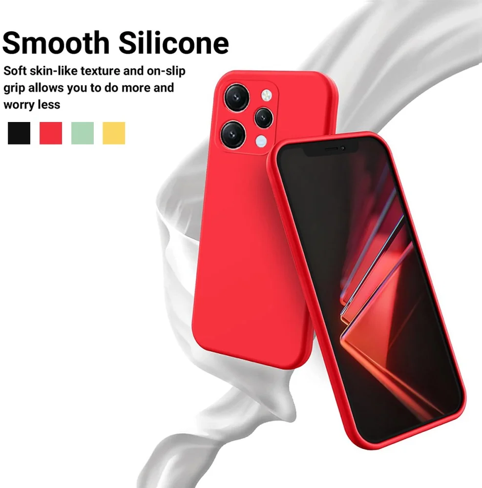 Xiaomi Redmi 12 Hoesje Siliconen Back Cover Rood afbeelding 5