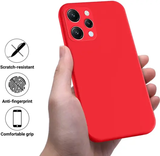 Xiaomi Redmi 12 Hoesje Siliconen Back Cover Rood afbeelding 3