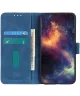 KHAZNEH Motorola Moto G14 Hoesje Retro Wallet Book Case Blauw