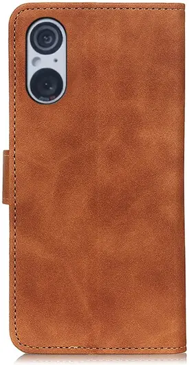 KHAZNEH Sony Xperia 5 V Hoesje Retro Wallet Book Case Bruin afbeelding 8