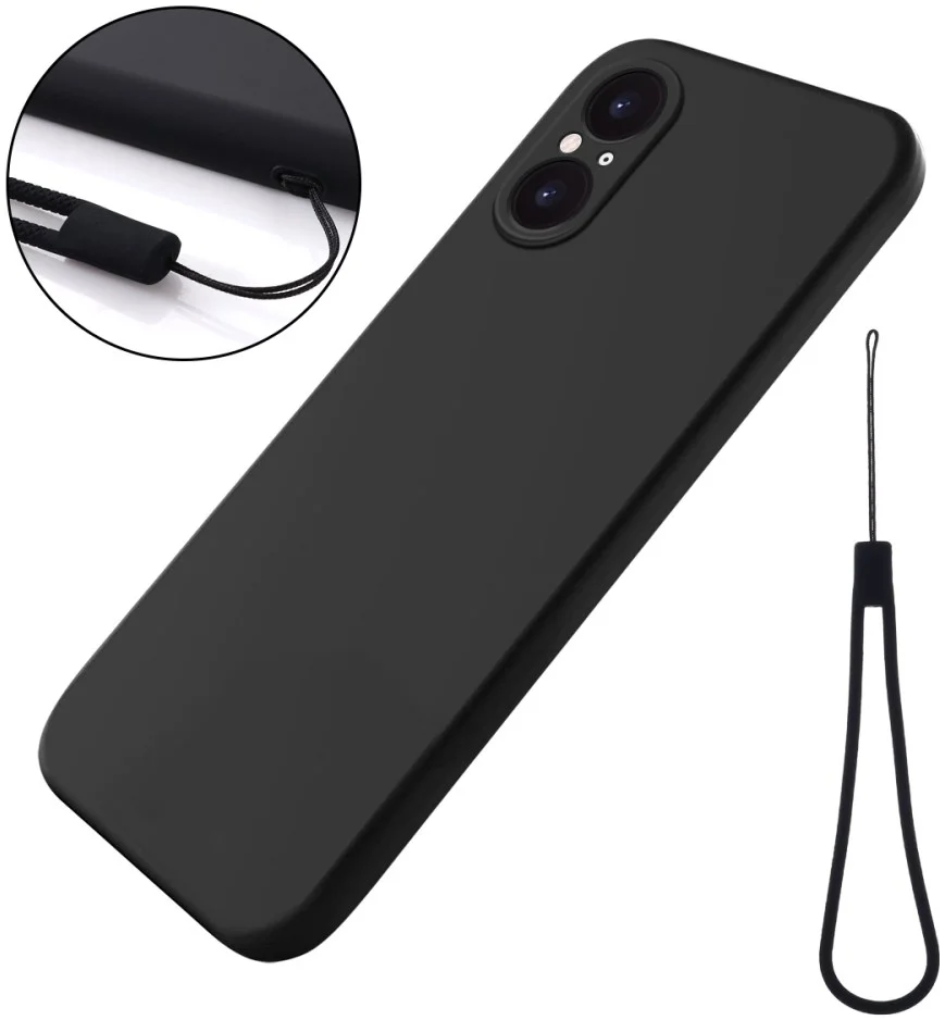 Sony Xperia 5 V Hoesje Siliconen Back Cover Zwart afbeelding 3