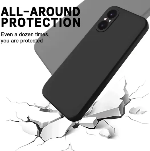 Sony Xperia 5 V Hoesje Siliconen Back Cover Zwart afbeelding 6