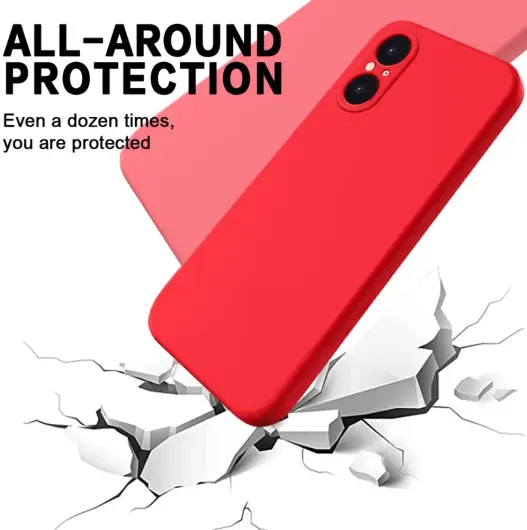 Sony Xperia 5 V Hoesje Siliconen Back Cover Rood afbeelding 2