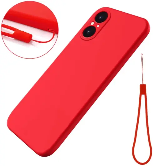 Sony Xperia 5 V Hoesje Siliconen Back Cover Rood afbeelding 3