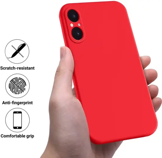 Sony Xperia 5 V Hoesje Siliconen Back Cover Rood afbeelding 4