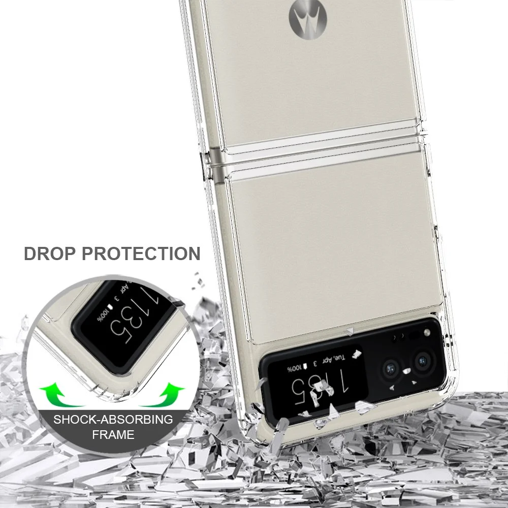 Motorola Razr 40 Hoesje Acryl Back Cover Transparant afbeelding 2