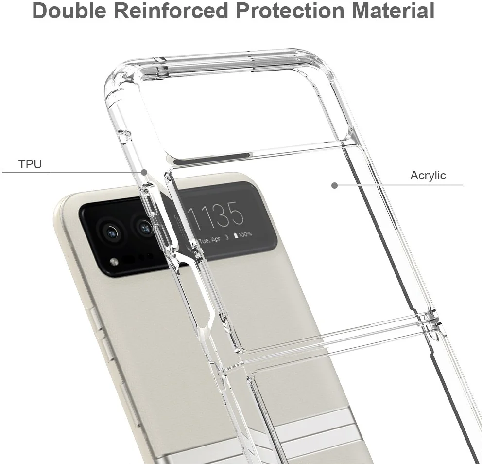 Motorola Razr 40 Hoesje Acryl Back Cover Transparant afbeelding 4