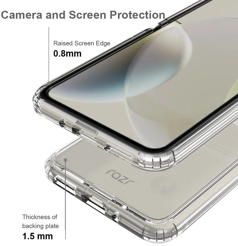 Motorola Razr 40 Hoesje Acryl Back Cover Transparant afbeelding 5
