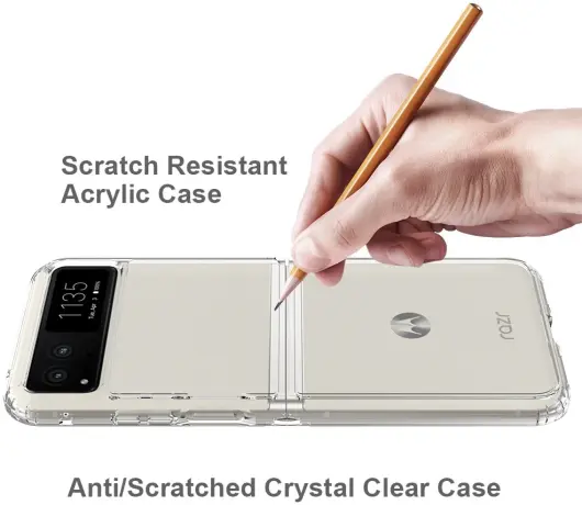 Motorola Razr 40 Hoesje Acryl Back Cover Transparant afbeelding 3