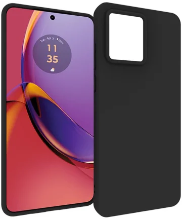 Motorola Moto G84 Hoesje Back Cover Dun TPU Matte Zwart Hoesjes