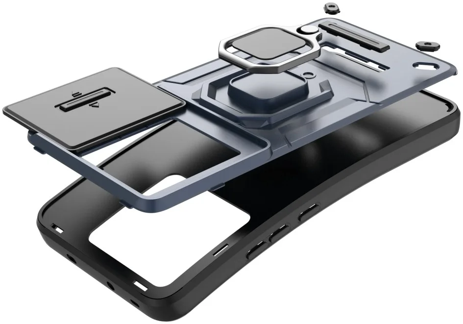 Xiaomi 13T / 13T Pro Hoesje met Camera Slider en Kickstand Ring Zwart afbeelding 4