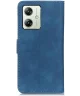 KHAZNEH Motorola Moto G54 Hoesje Retro Wallet Book Case Blauw