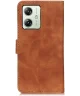 KHAZNEH Motorola Moto G54 Hoesje Retro Wallet Book Case Bruin