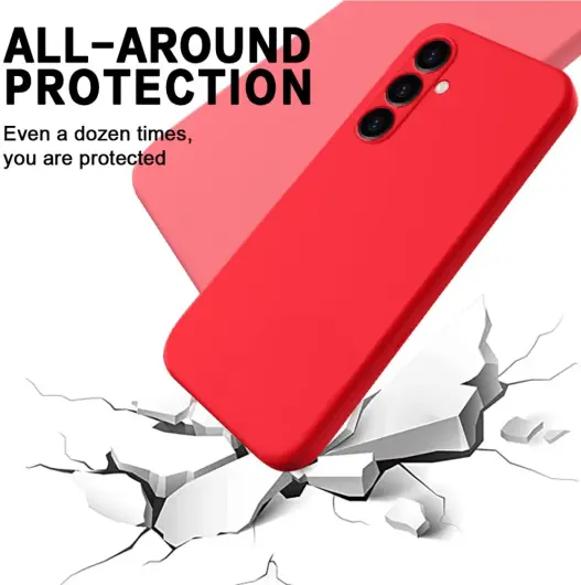Samsung Galaxy A05s Hoesje Siliconen Back Cover Rood afbeelding 3