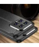 Xiaomi 14 Hoesje met Kunstleer Coating Back Cover Zwart