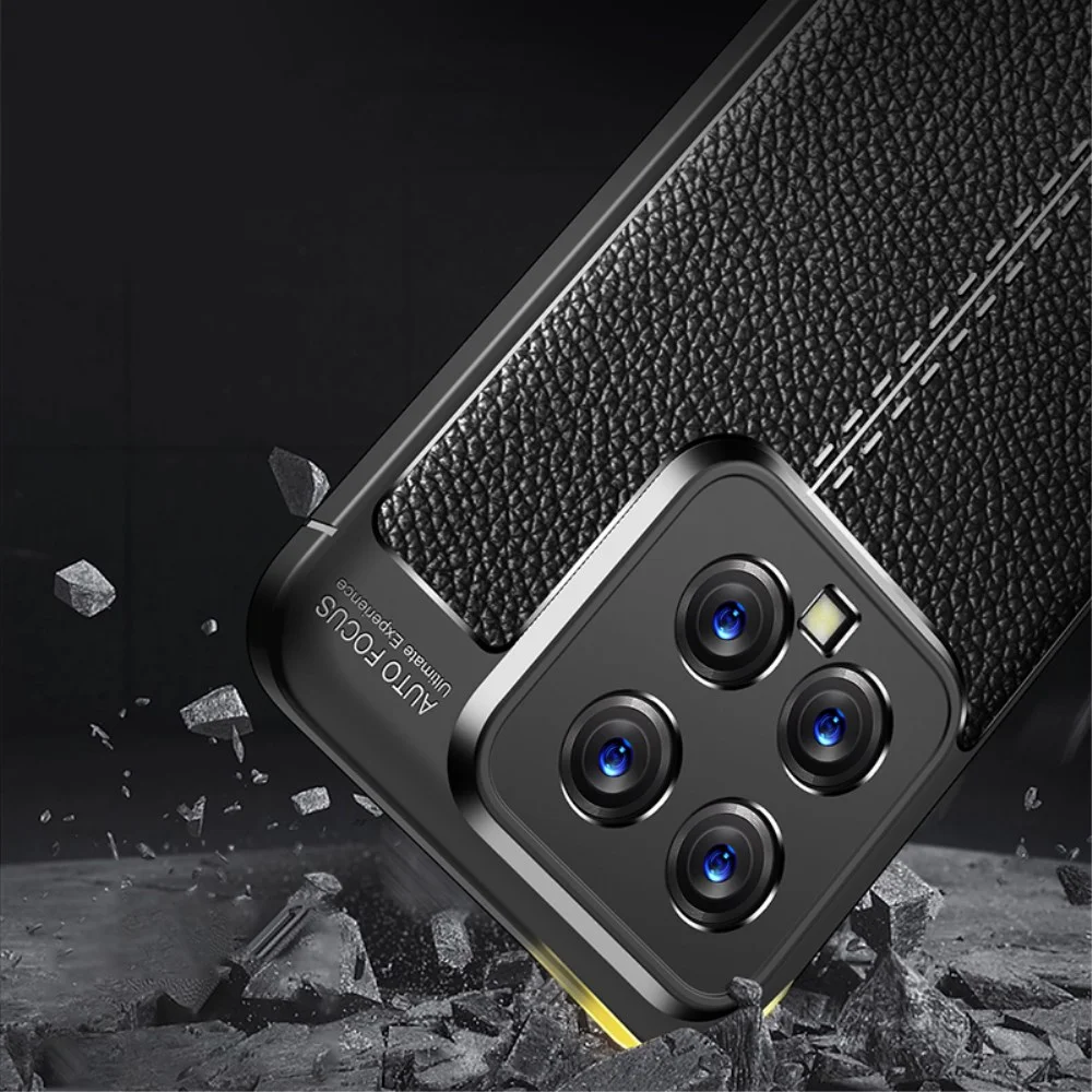 Xiaomi 14 Hoesje met Kunstleer Coating Back Cover Zwart afbeelding 3