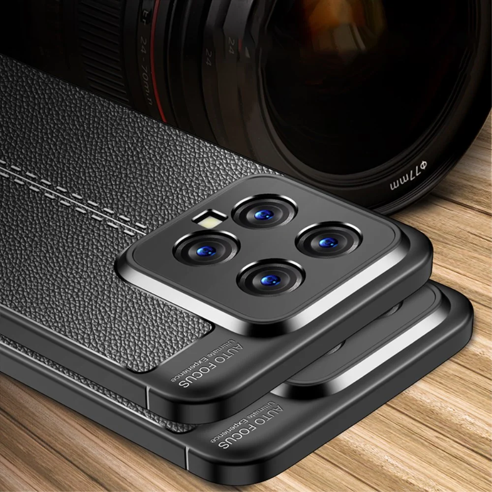 Xiaomi 14 Hoesje met Kunstleer Coating Back Cover Zwart afbeelding 5