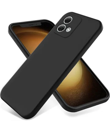 Motorola Moto G84 Hoesje Siliconen Back Cover Zwart Hoesjes
