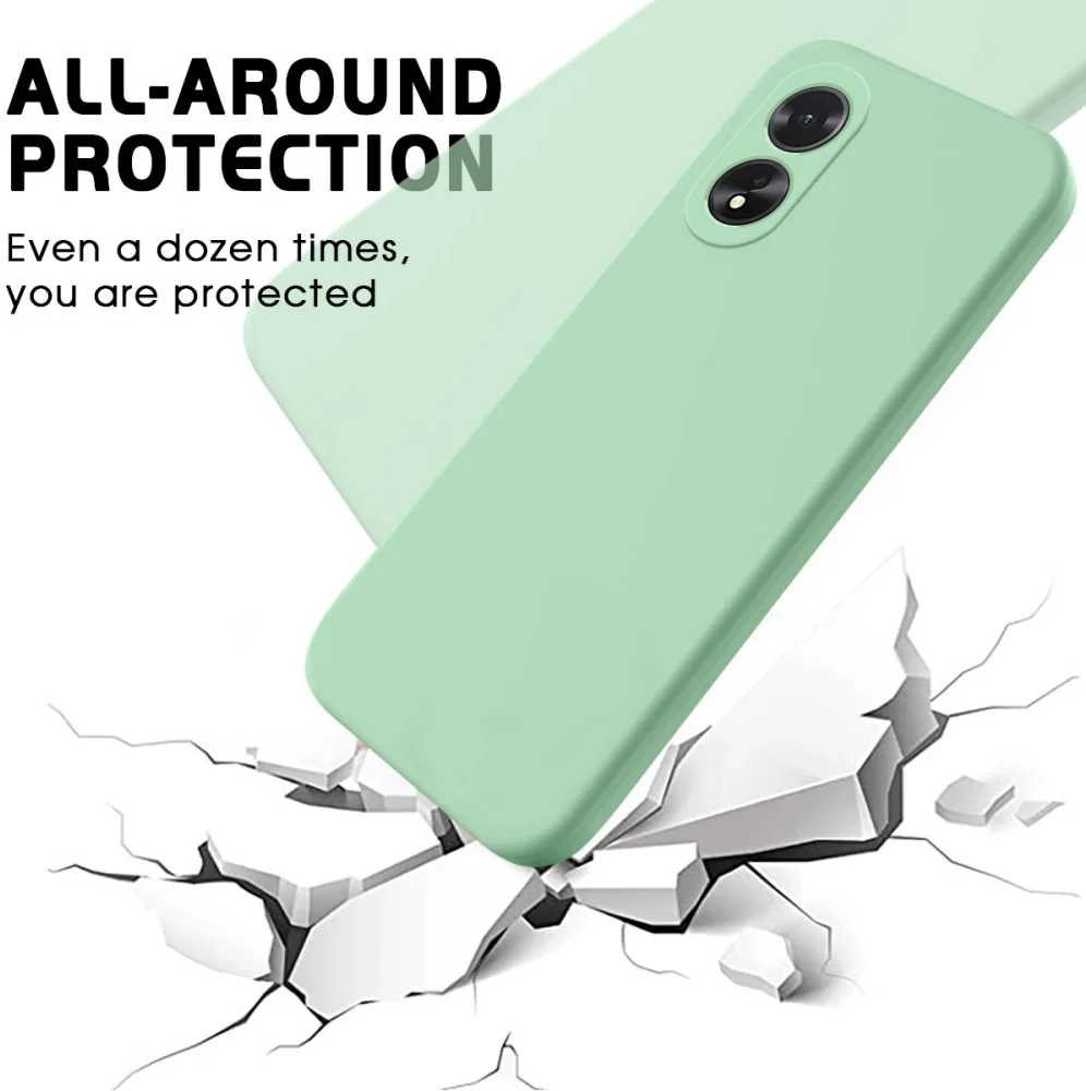 Oppo A18 / A38 Hoesje Siliconen Back Cover Groen afbeelding 2