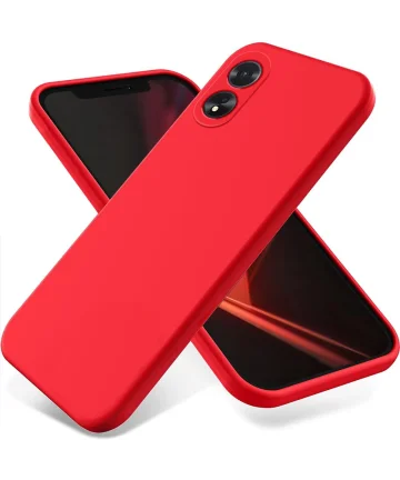 Oppo A18 / A38 Hoesje Siliconen Back Cover Rood Hoesjes