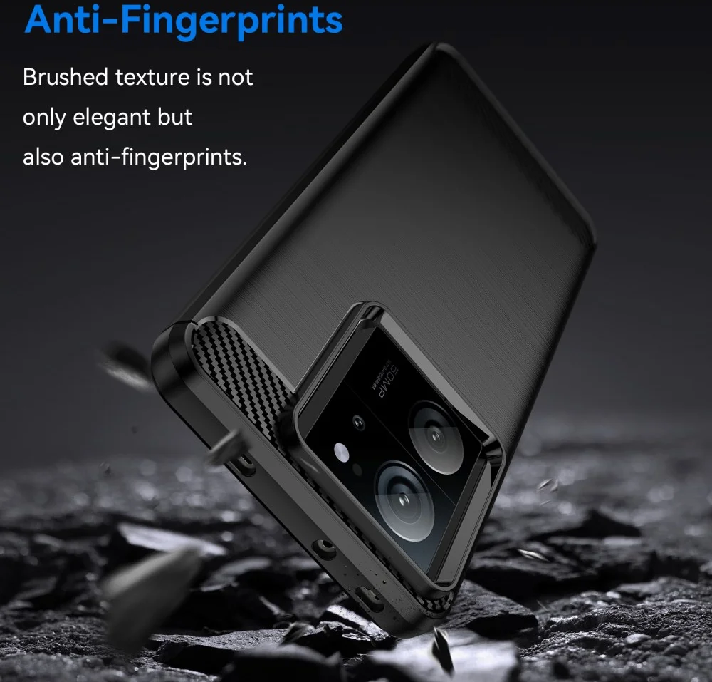Xiaomi 13T/13T Pro Hoesje Geborsteld TPU Flexibele Back Cover Zwart afbeelding 4