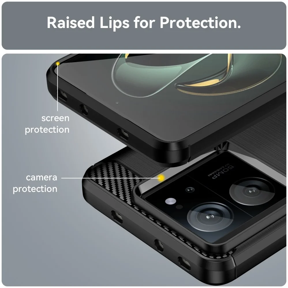 Xiaomi 13T/13T Pro Hoesje Geborsteld TPU Flexibele Back Cover Zwart afbeelding 7