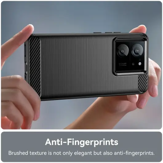 Xiaomi 13T/13T Pro Hoesje Geborsteld TPU Flexibele Back Cover Zwart afbeelding 6