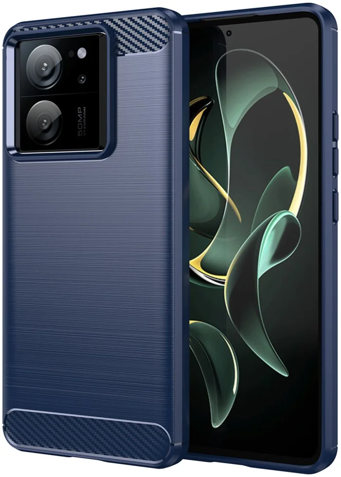 Xiaomi 13T/13T Pro Hoesje Geborsteld TPU Flexibele Back Cover Blauw afbeelding 1