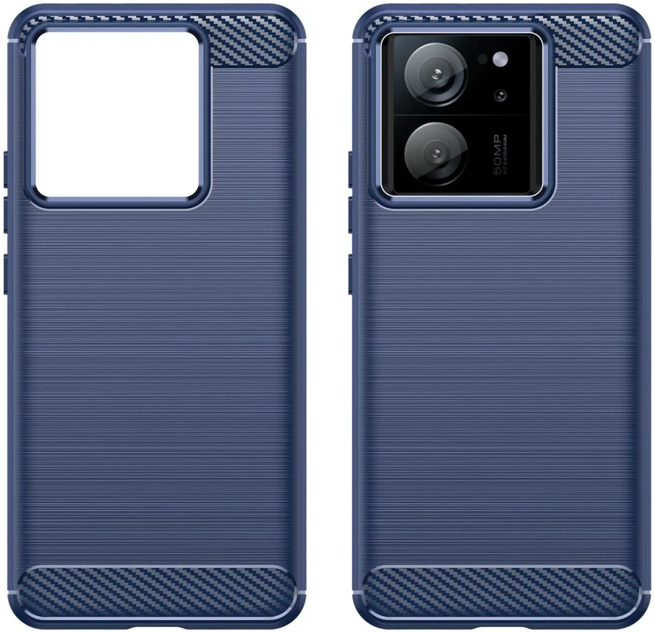 Xiaomi 13T/13T Pro Hoesje Geborsteld TPU Flexibele Back Cover Blauw afbeelding 2