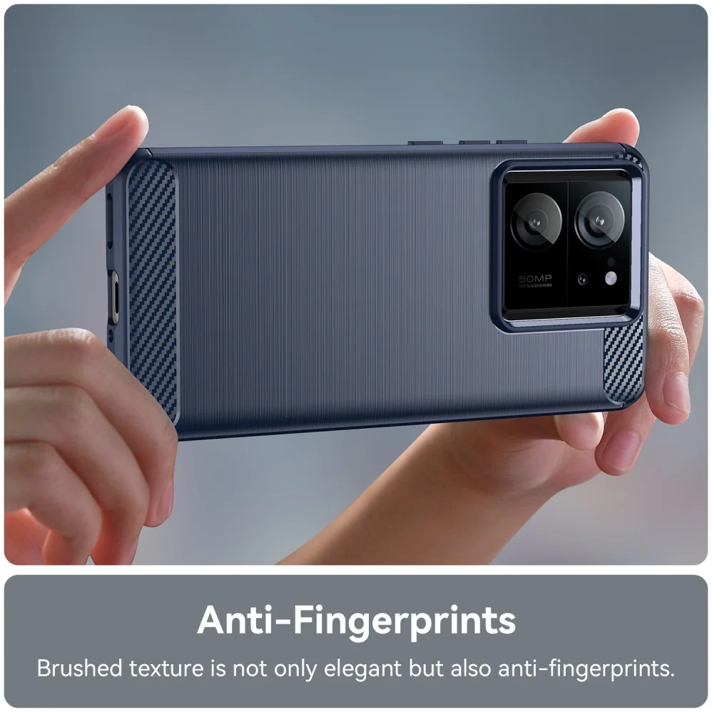 Xiaomi 13T/13T Pro Hoesje Geborsteld TPU Flexibele Back Cover Blauw afbeelding 6