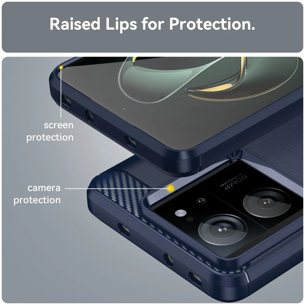 Xiaomi 13T/13T Pro Hoesje Geborsteld TPU Flexibele Back Cover Blauw afbeelding 7