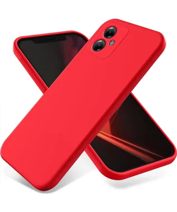 Motorola Moto G54 Hoesje Siliconen Back Cover Rood Hoesjes