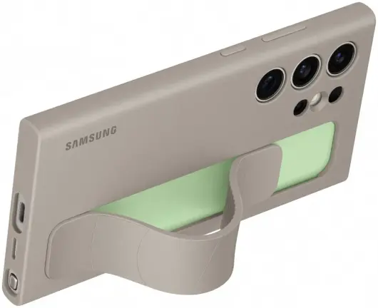 Origineel Samsung Galaxy S24 Ultra Hoesje Standing Grip Case Taupe afbeelding 2