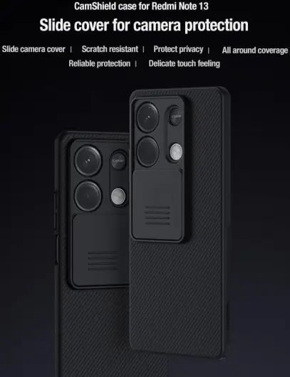 Nillkin CamShield Xiaomi Redmi Note 13 5G Hoesje Camera Slider Zwart afbeelding 9