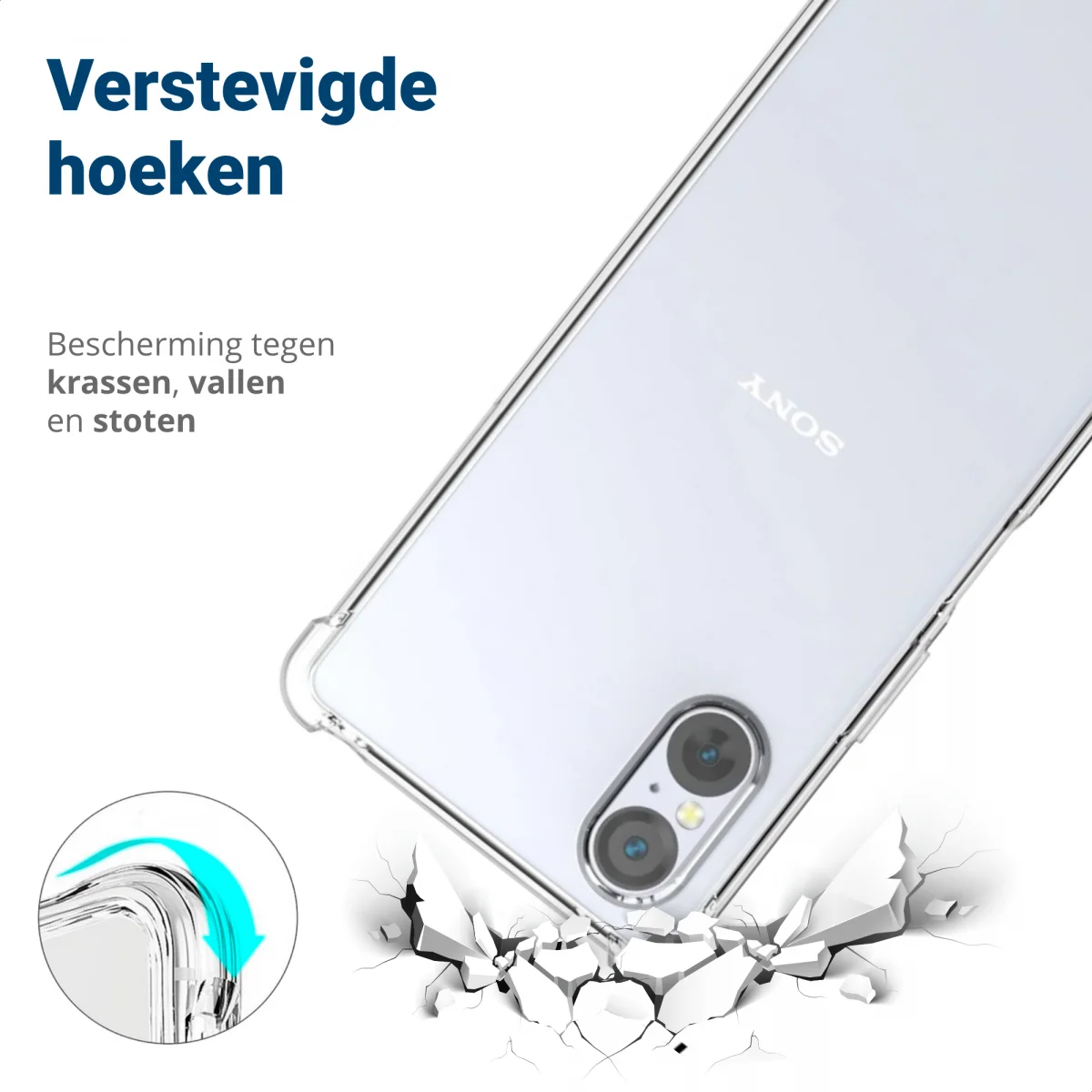 Sony Xperia 5 V Hoesje Schokbestendig Dun TPU Back Cover Transparant afbeelding 2