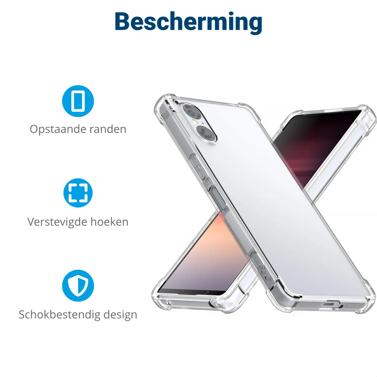 Sony Xperia 5 V Hoesje Schokbestendig Dun TPU Back Cover Transparant afbeelding 4