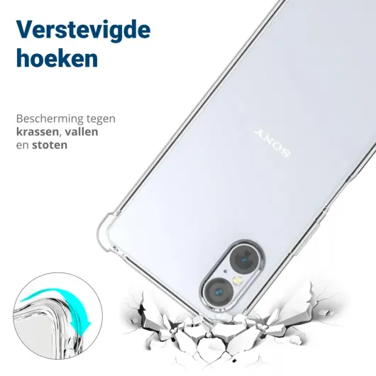 Sony Xperia 5 V Hoesje Schokbestendig Dun TPU Back Cover Transparant afbeelding 2