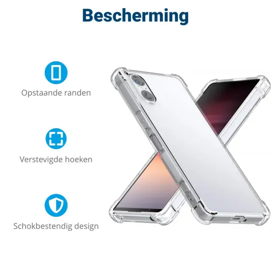 Sony Xperia 5 V Hoesje Schokbestendig Dun TPU Back Cover Transparant afbeelding 4